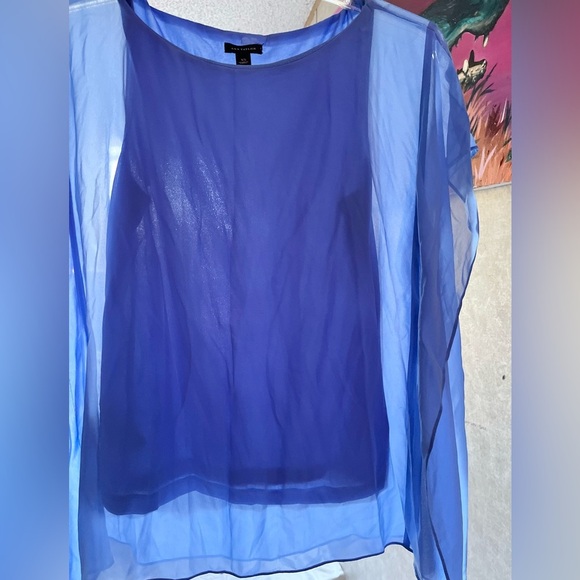 Ann Taylor Light Blue Sheer Blouse - Picture 2 of 7